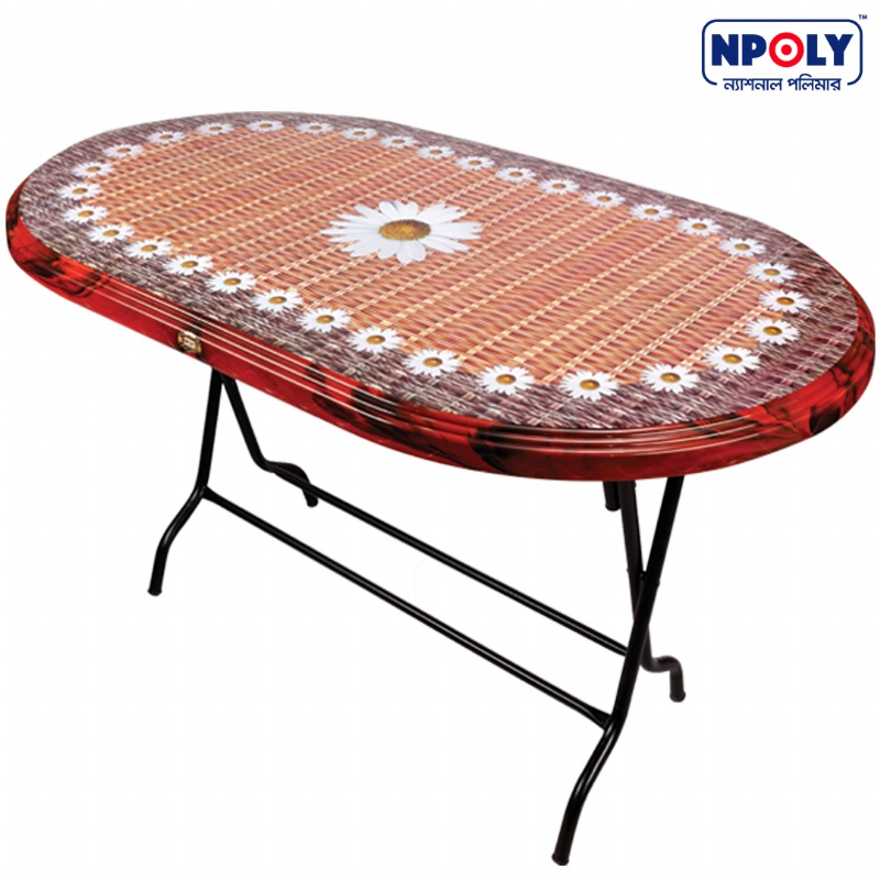 NPOLY 6 Seated Oval Dining Table (with print) R/WNATIONAL FITTINGS