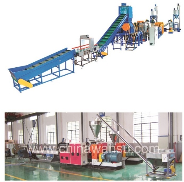 Miscellaneous plastic recycling and granulating production line